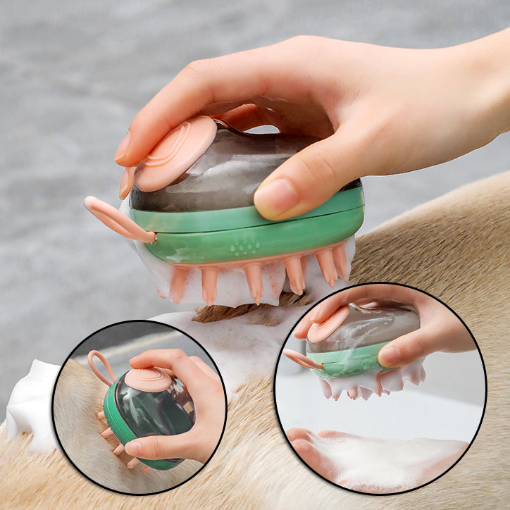 2 In 1 Pet Auto Soap Massage Grooming Brush